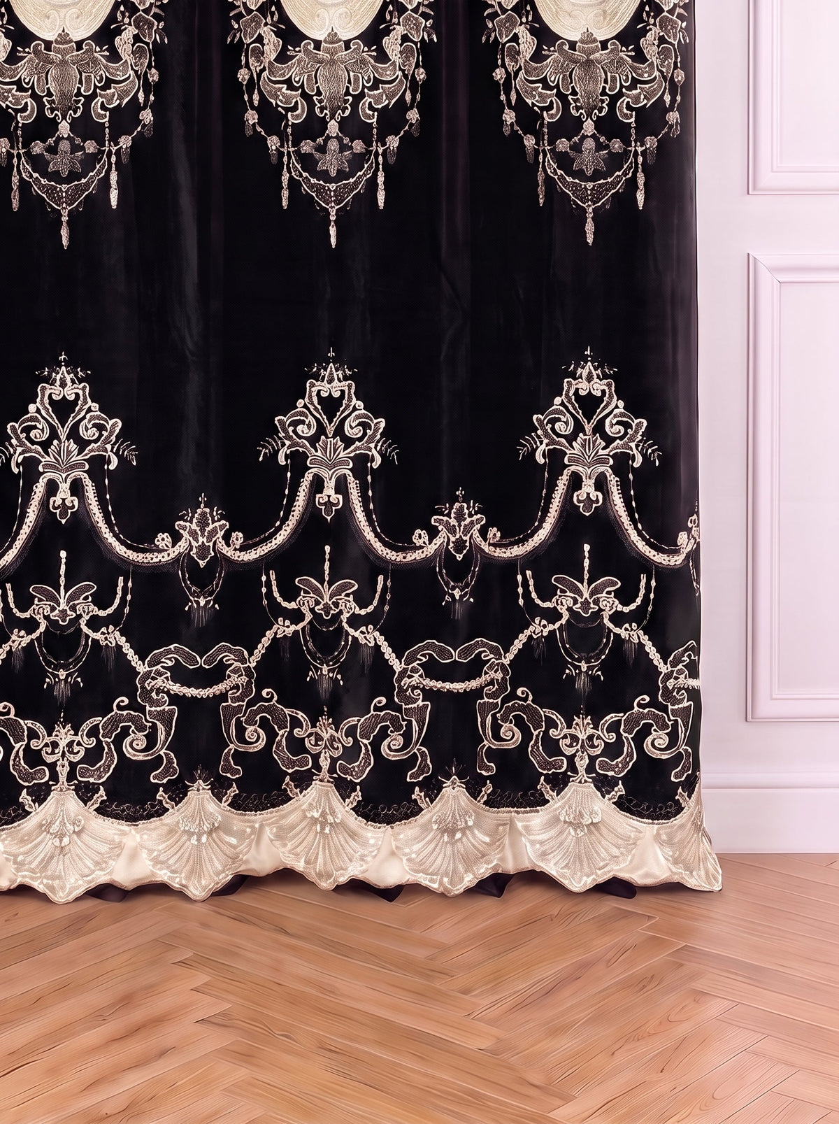 Draperie Catifea Premium Imperial negru Perdele de Poveste