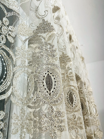 Perdea alba cu Broderie cod 2055 Perdele de Poveste