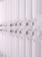 Perdea Camelia · broderie florală gri Perdele de Poveste