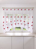 Perdea de Bucatarie bolta cu fluturi rosu 3 m L Perdele de Poveste