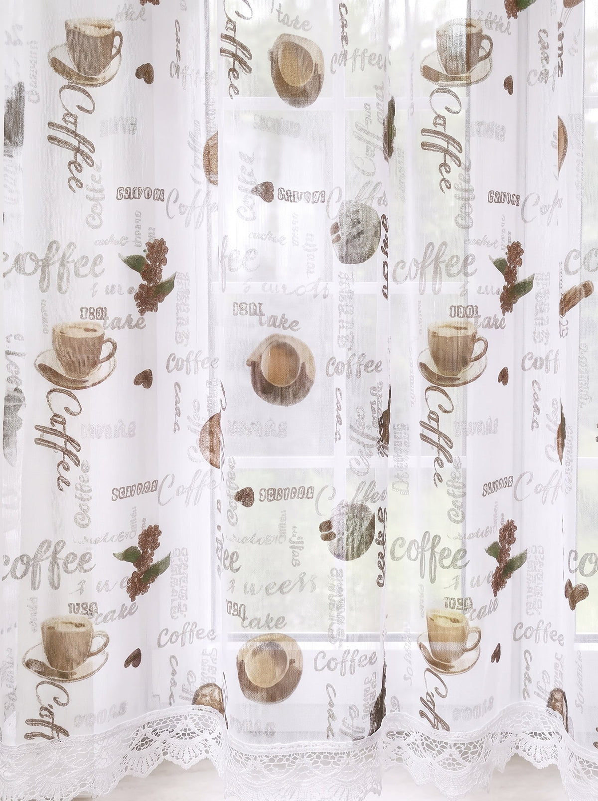 Perdea de Bucatarie cu model de cafea Perdele de Poveste