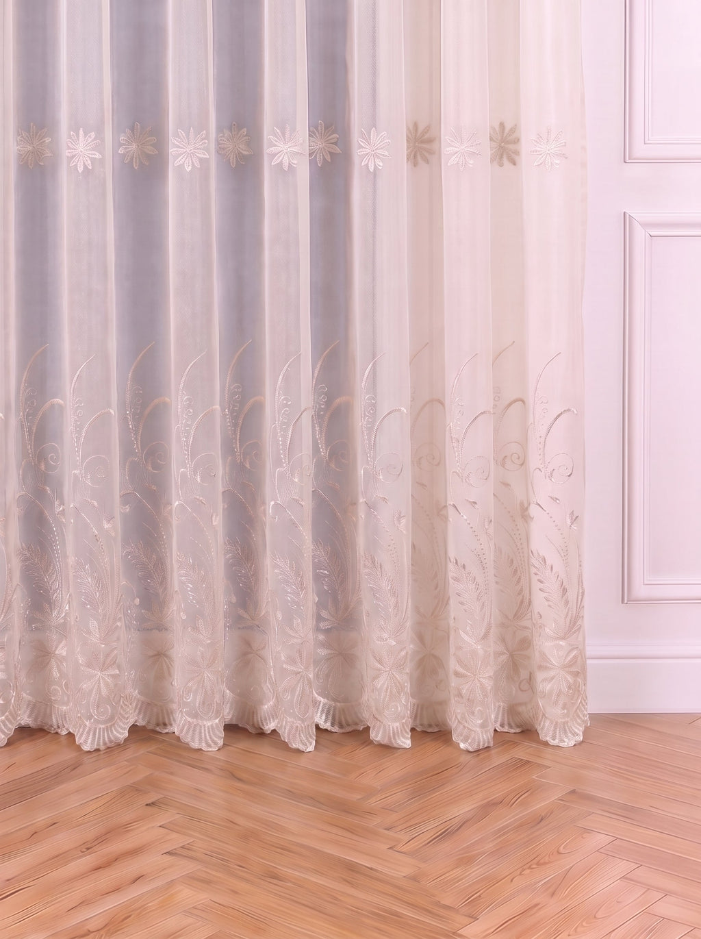 Perdea Florentina · bordură florală brodată Perdele de Poveste