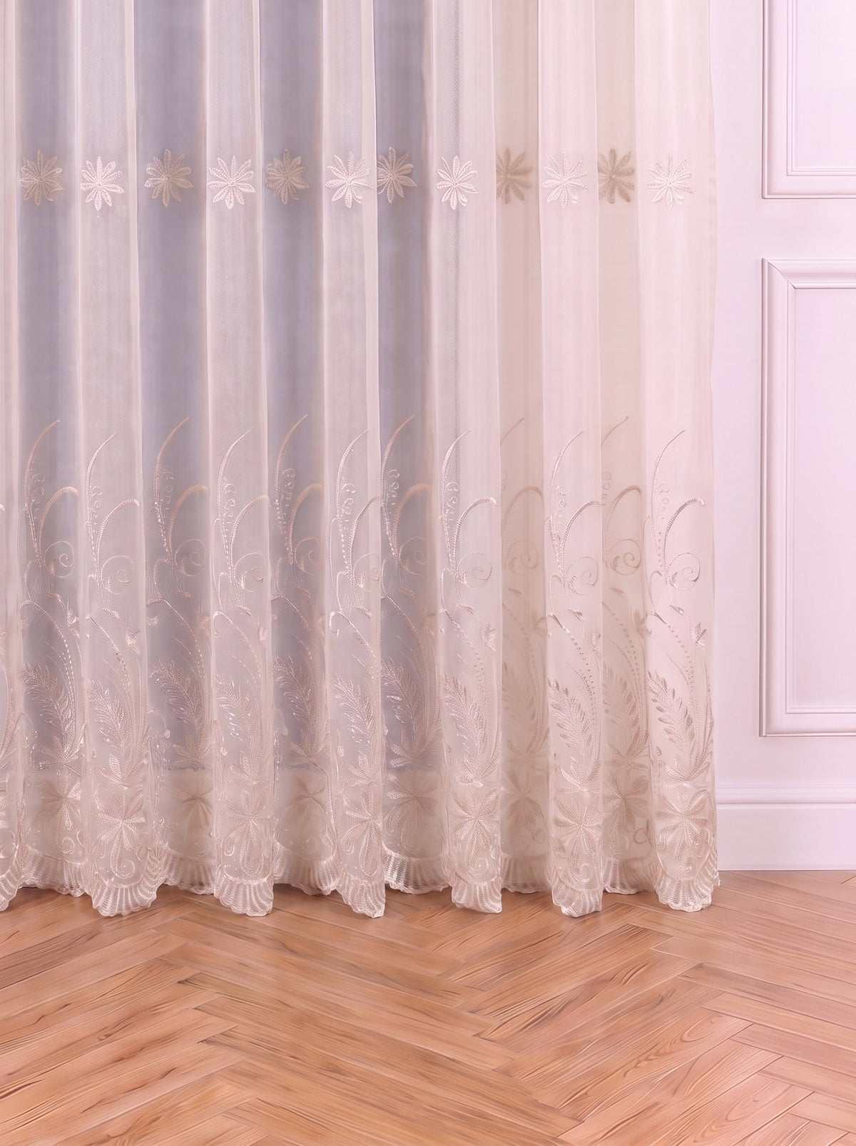 Perdea Florentina · bordură florală brodată Perdele de Poveste