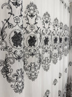 Perdea In Natur – broderie neagră florală Perdele de Poveste