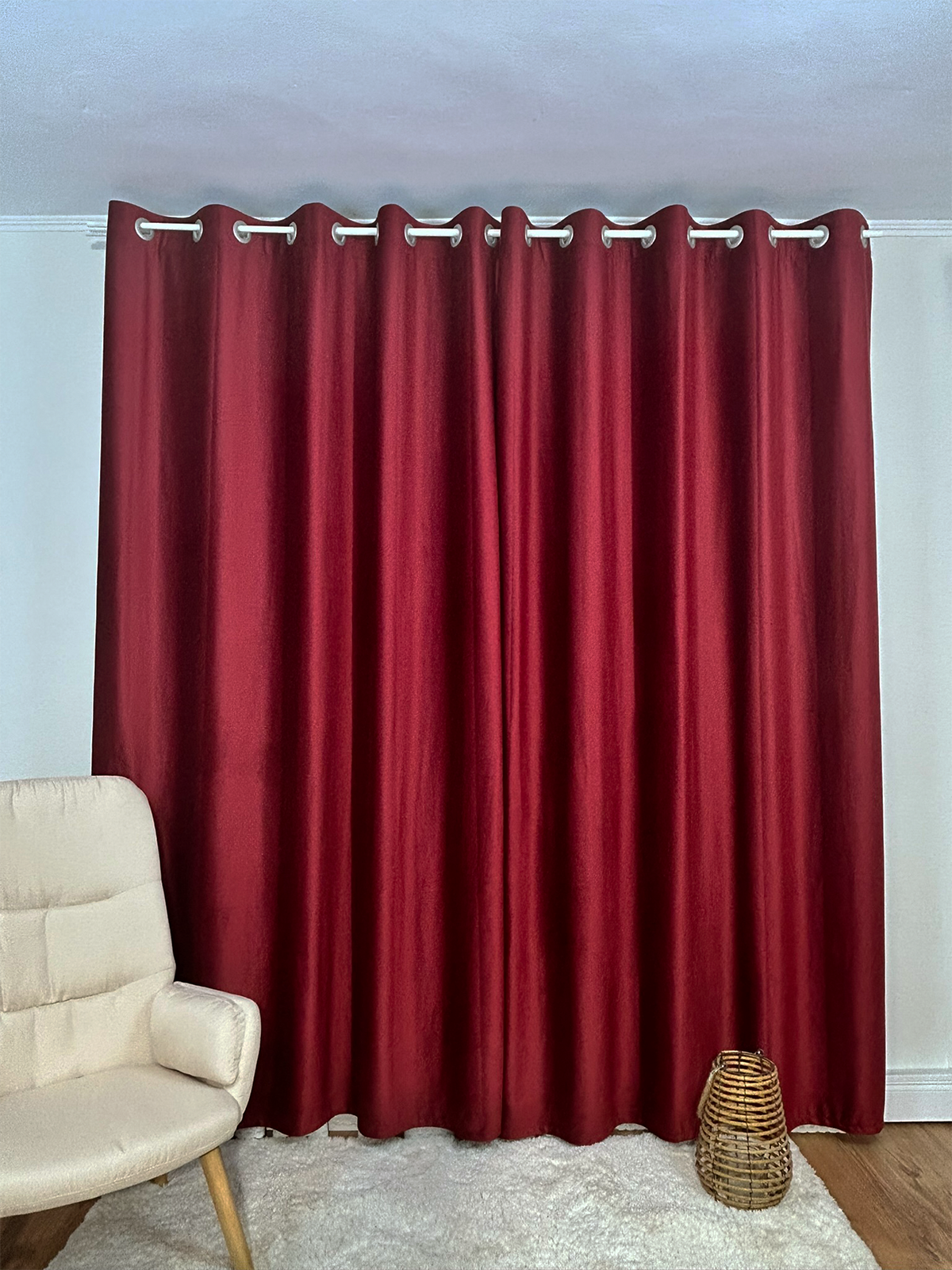 Set Perdea si Draperie Catifea Premium bordo Mioara Perdele de Poveste