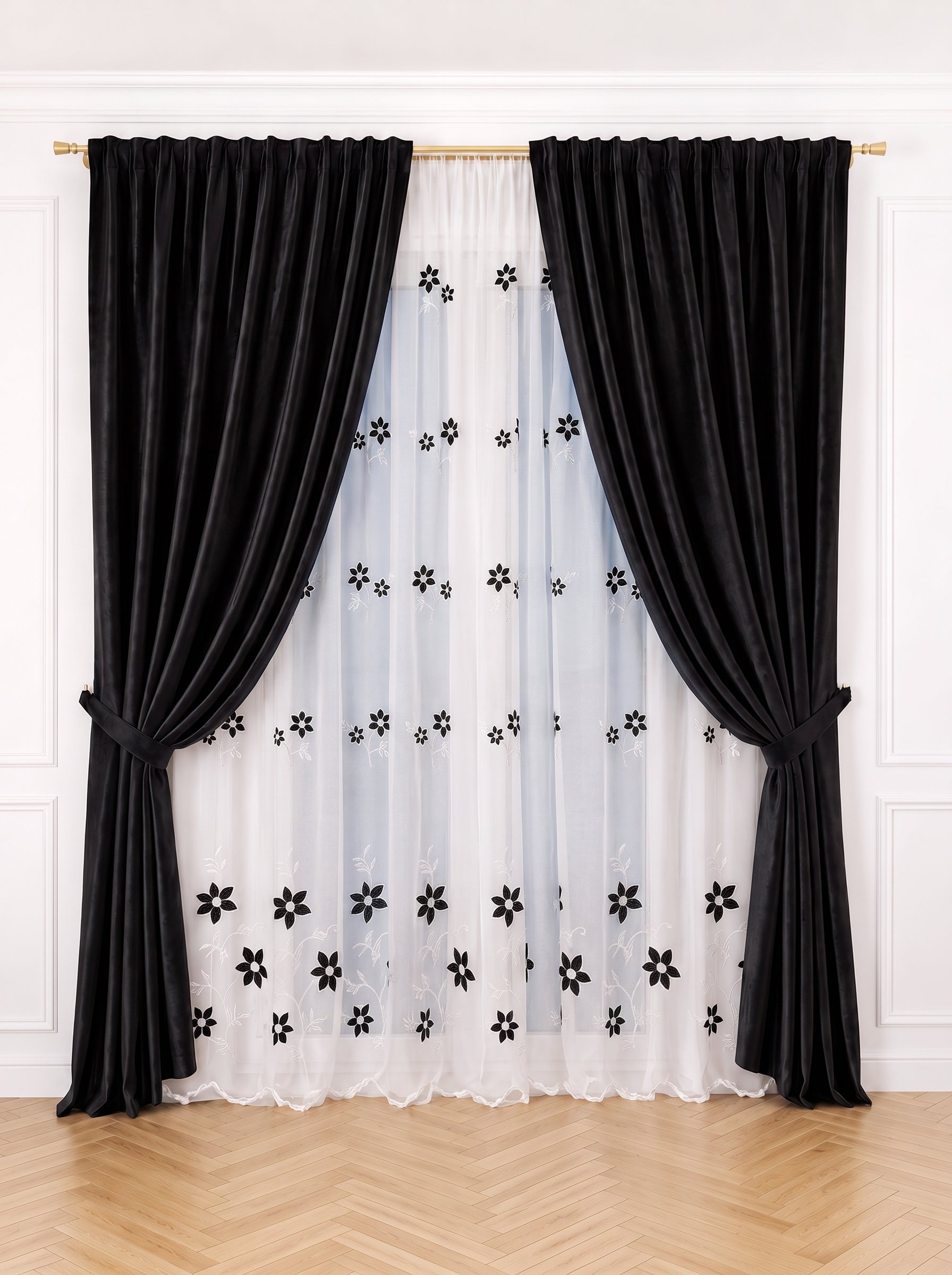 Set Perdea si Draperie Catifea Premium Romelia Perdele de Poveste