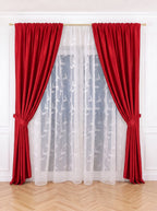 Set · Perdea alba tip in cod 2090 + Draperie Soft Roșu Perdele de Poveste