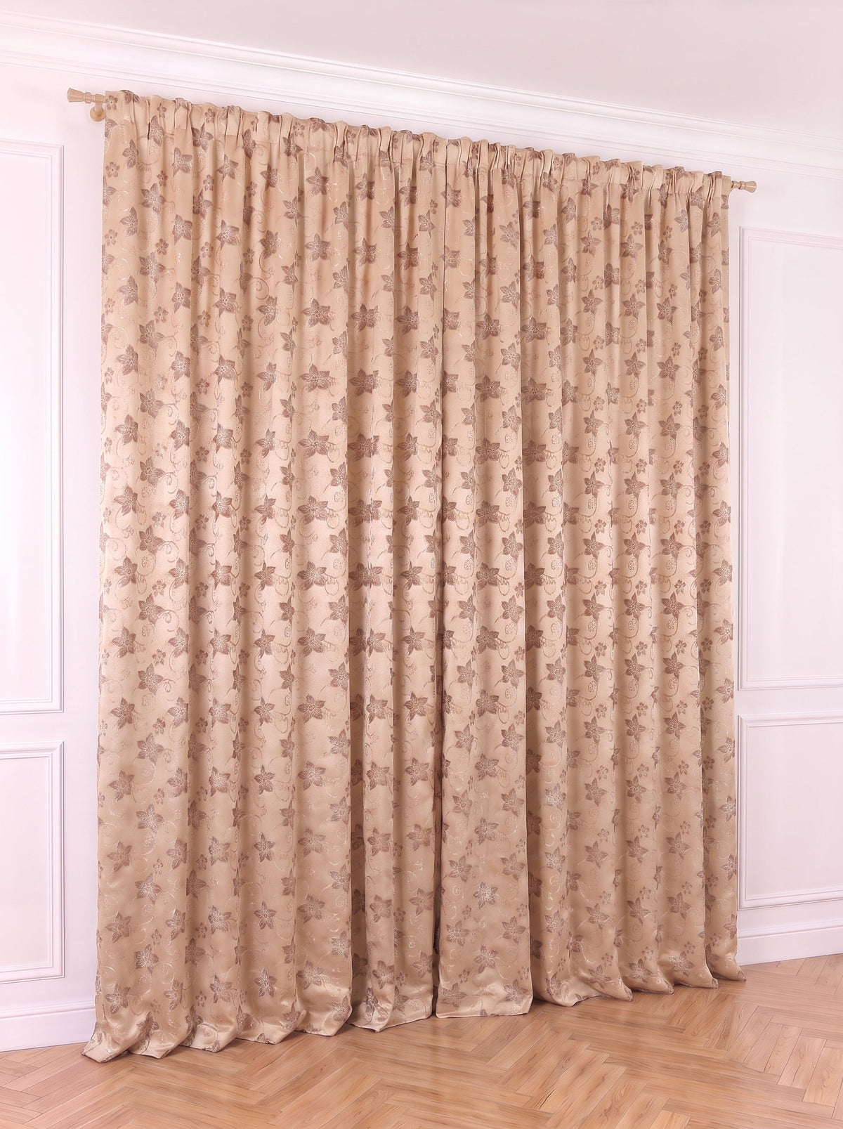 Set · Perdea Amelia · flori brodate în grilă + Draperie  Flori galben pal Perdele de Poveste