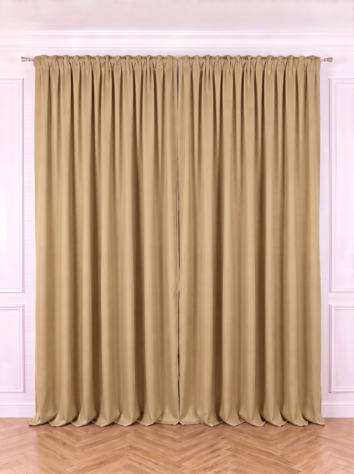 Set · Perdea Brodată albă + Draperie Blackout Bej Auriu Perdele de Poveste