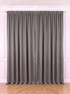 Set · Perdea Camelia · broderie florală gri + Draperie Blackout Gri Perdele de Poveste