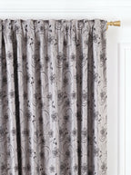 Set · Perdea Camelia · broderie florală gri + Draperie Gri cu Camp Floral Negru Perdele de Poveste