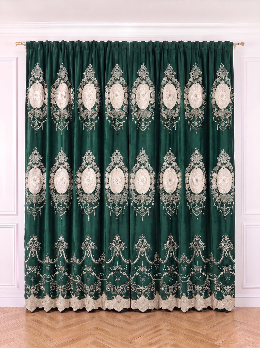 Set · Perdea Imperial verde + Draperie Catifea Premium Imperial verde Perdele de Poveste
