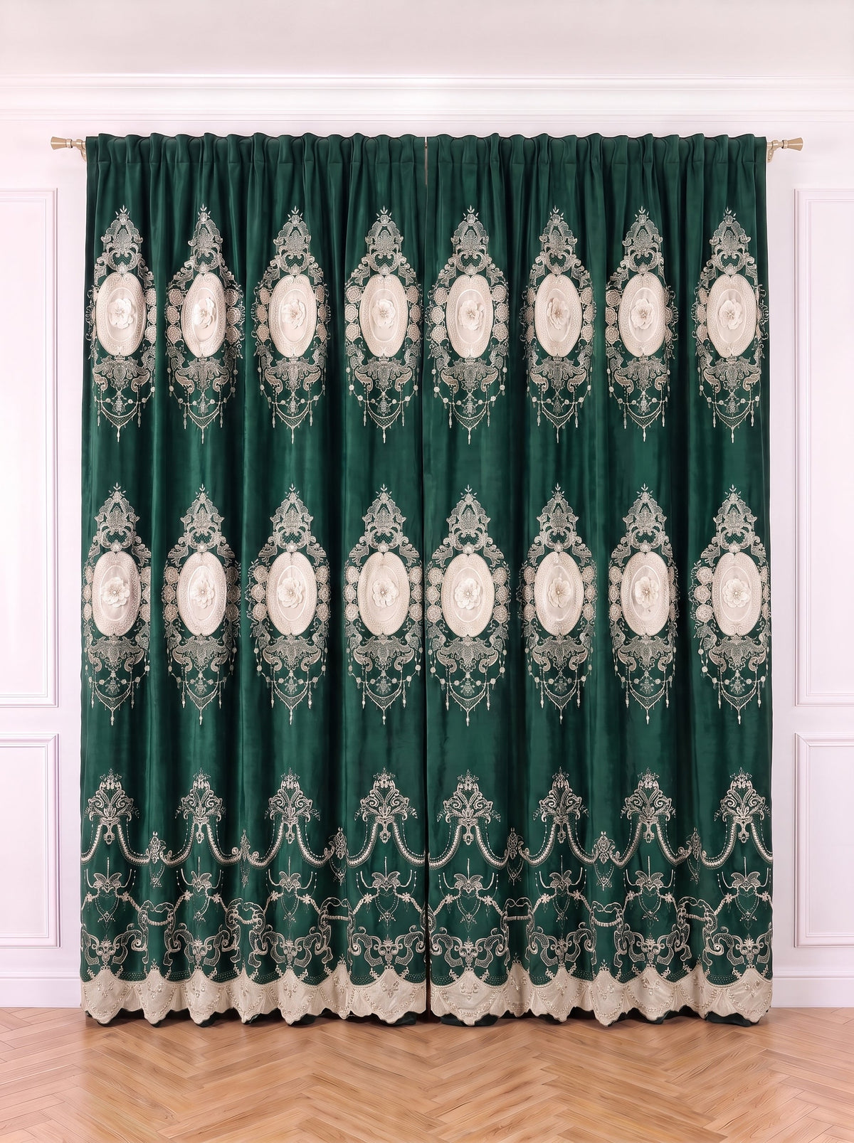 Set · Perdea Imperial verde + Draperie Catifea Premium Imperial verde Perdele de Poveste