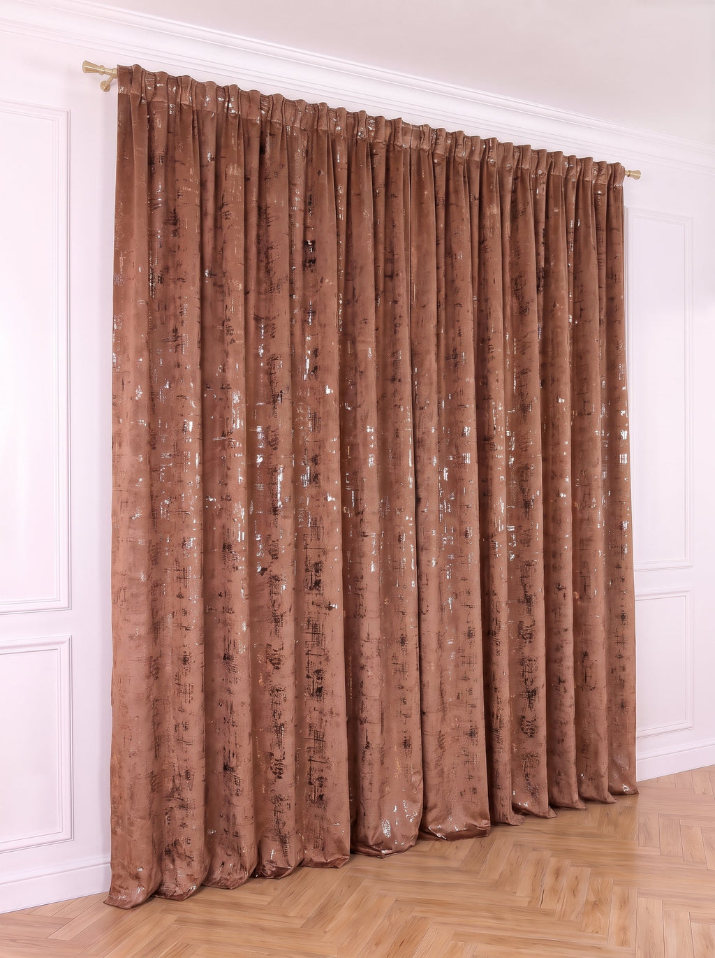 Set · Perdea Ploiță albă + Draperie Catifea Insertii Cupru Perdele de Poveste