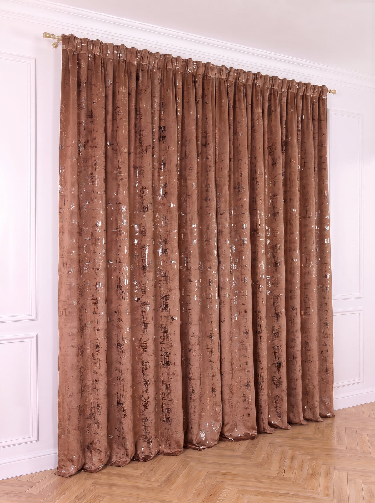 Set · Perdea Ploiță albă + Draperie Catifea Insertii Cupru Perdele de Poveste