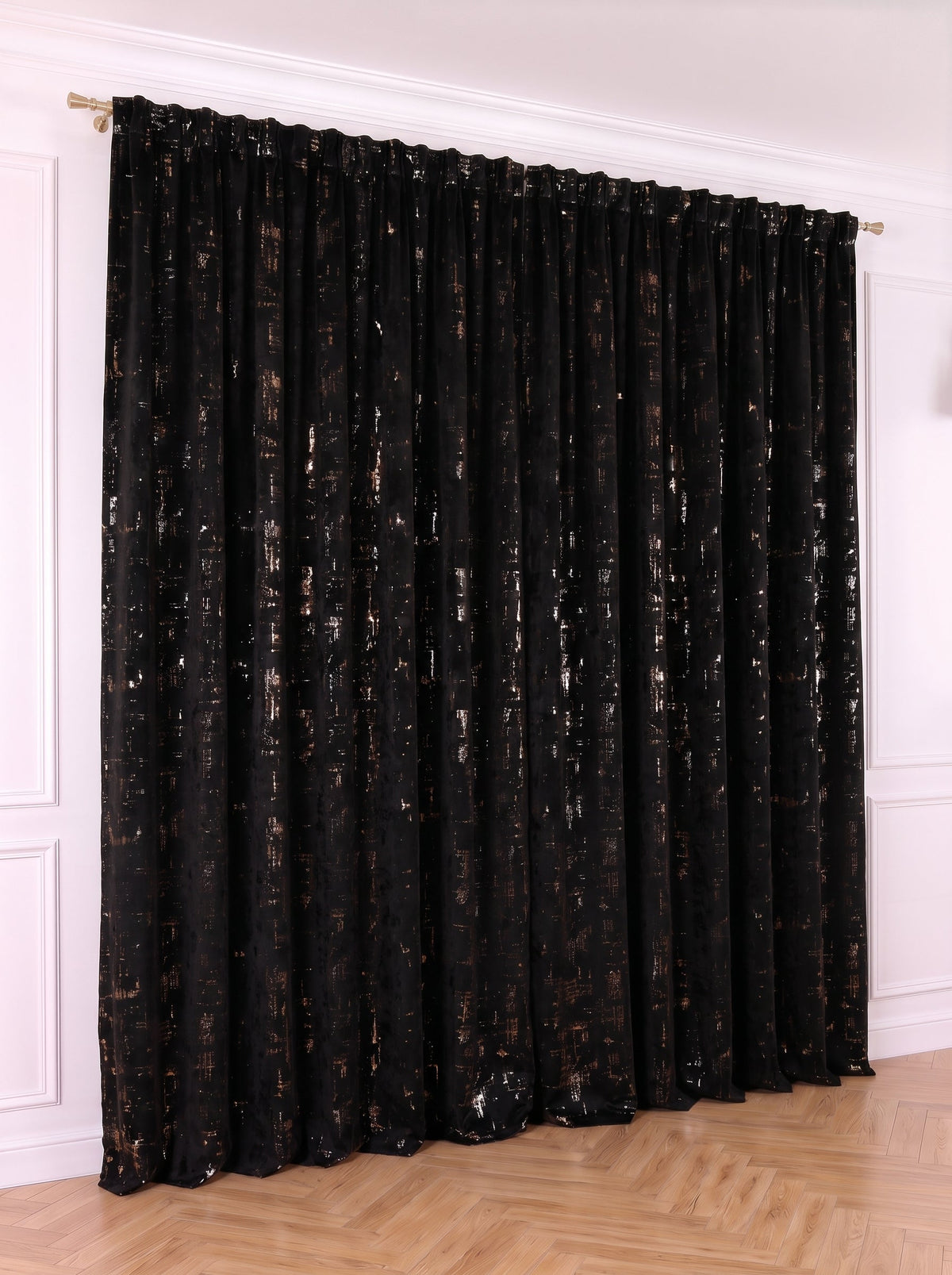 Set · Perdea Ploiță albă + Draperie Catifea Insertii Negru Perdele de Poveste