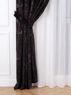 Set · Perdea Ploiță albă + Draperie Catifea Insertii Negru Perdele de Poveste