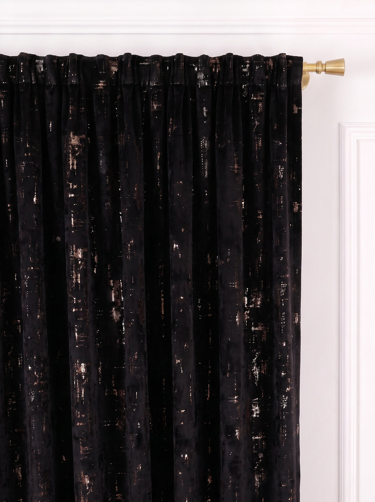 Set · Perdea Ploiță albă + Draperie Catifea Insertii Negru Perdele de Poveste