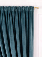 Set · Perdea Ploiță albă + Draperie Catifea Premium Bleu Petrol Perdele de Poveste