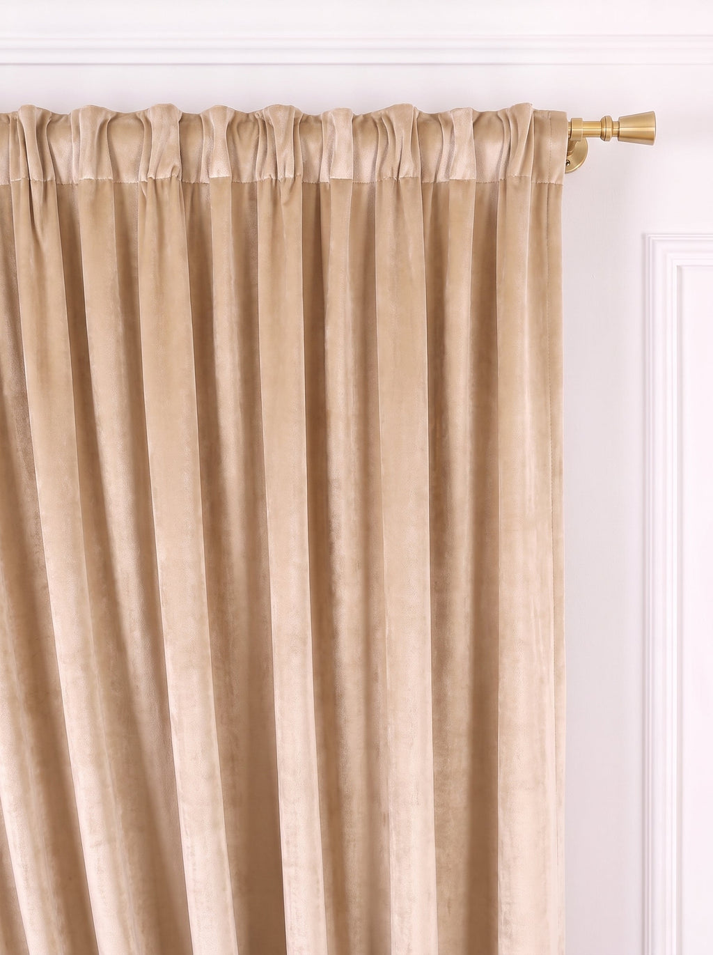 Set · Perdea Ploiță albă + Draperie Catifea Premium Șampanie Perdele de Poveste