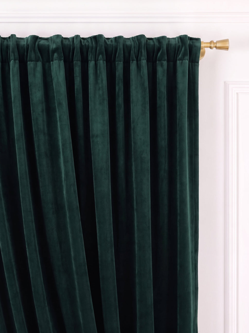 Set · Perdea Ploiță albă + Draperie Catifea Premium Verde Brad Perdele de Poveste