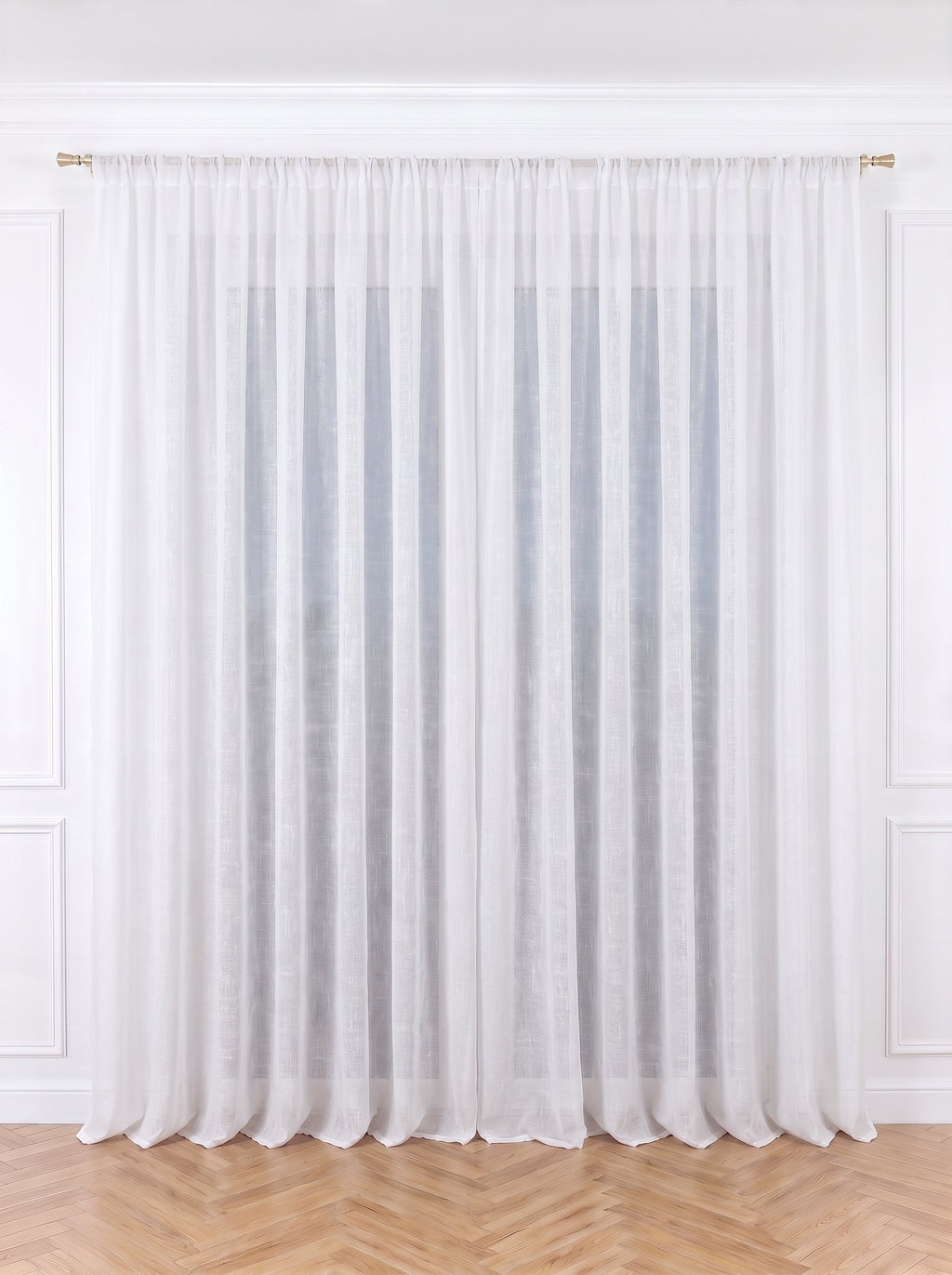 Set · Perdea tip in alb simplu cod 2082 + Draperie Blackout Verde Smarald Perdele de Poveste