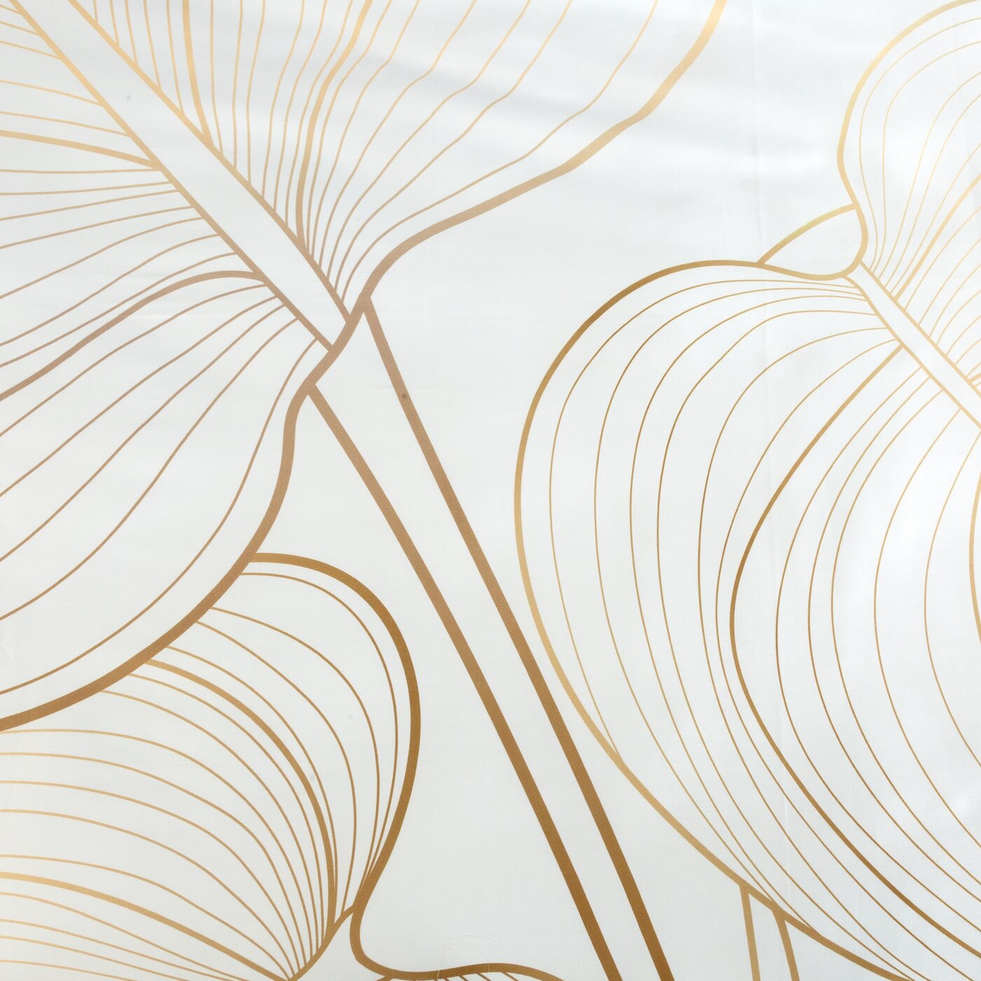 Lenjerie de Pat din satin de bumbac care combină motive geometrice și botanice alb auriu Colecția Limitată BLANCA 4 Perdele de Poveste