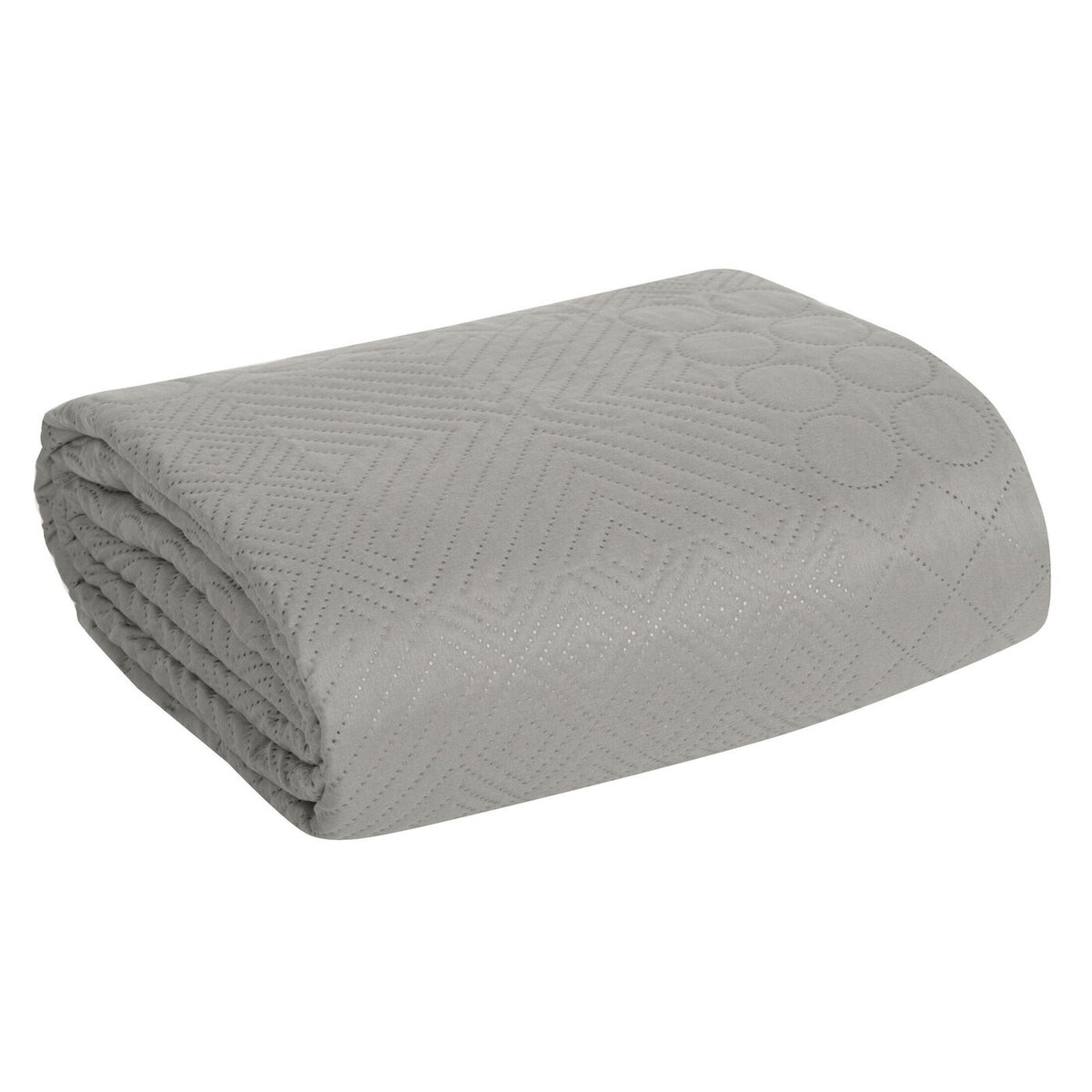 Cuvertură de Pat cu un motiv patchwork presat la cald argintiu BONI Perdele de Poveste