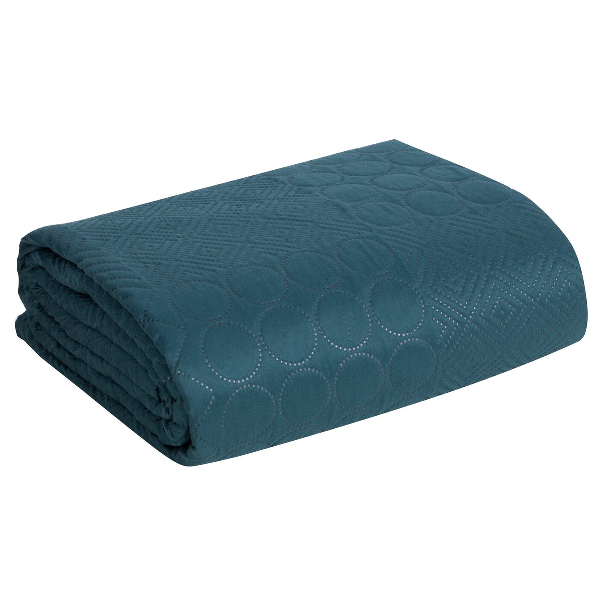 Cuvertură de Pat cu un motiv patchwork presat la cald turcoaz închis BONI Perdele de Poveste