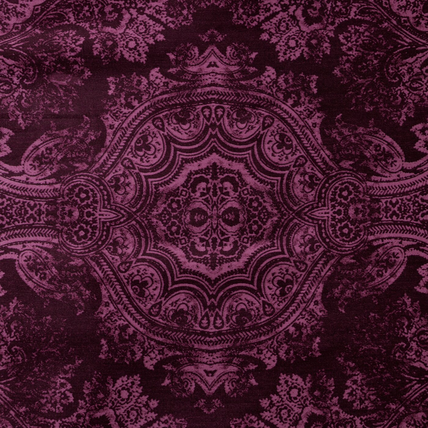 Lenjerie din bumbac macosatin cu model ornamental violet TERRA COLLECTION AVINION 5 Perdele de Poveste