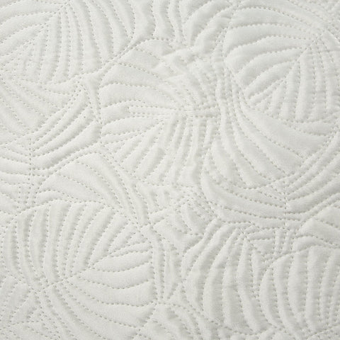 Cuvertură de Pat din catifea nobilă, matlasată la cald cu model botanic alb Colecția Limitată LILI 4 Perdele de Poveste