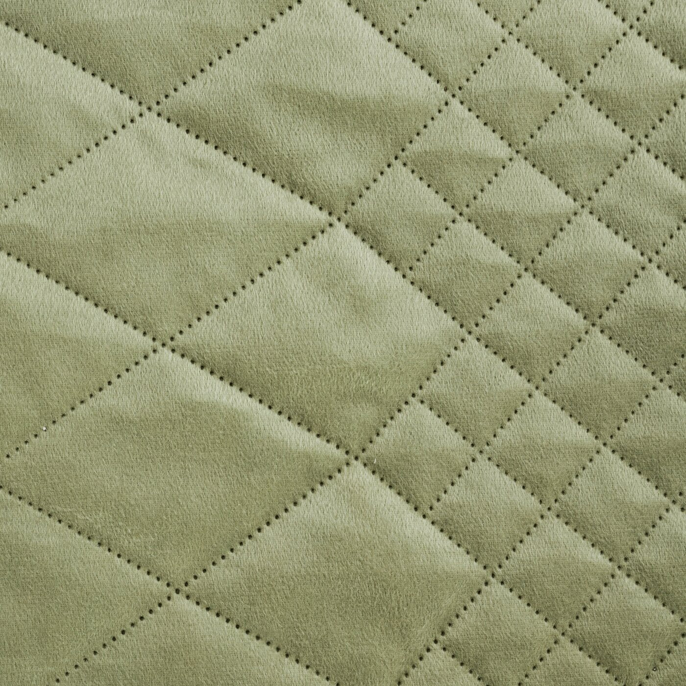 Cuvertură de Pat din catifea matlasată prin presare la cald model geometric verde deschis LUIZ 3 Perdele de Poveste