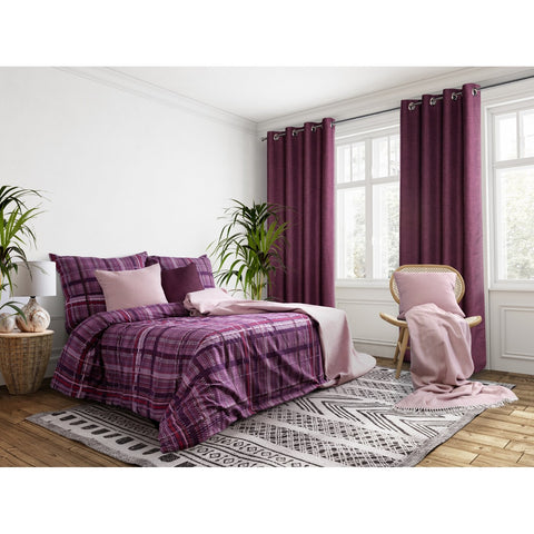 Lenjerie din flanel de bumbac violet TERRA COLLECTION AVINION 2 Perdele de Poveste