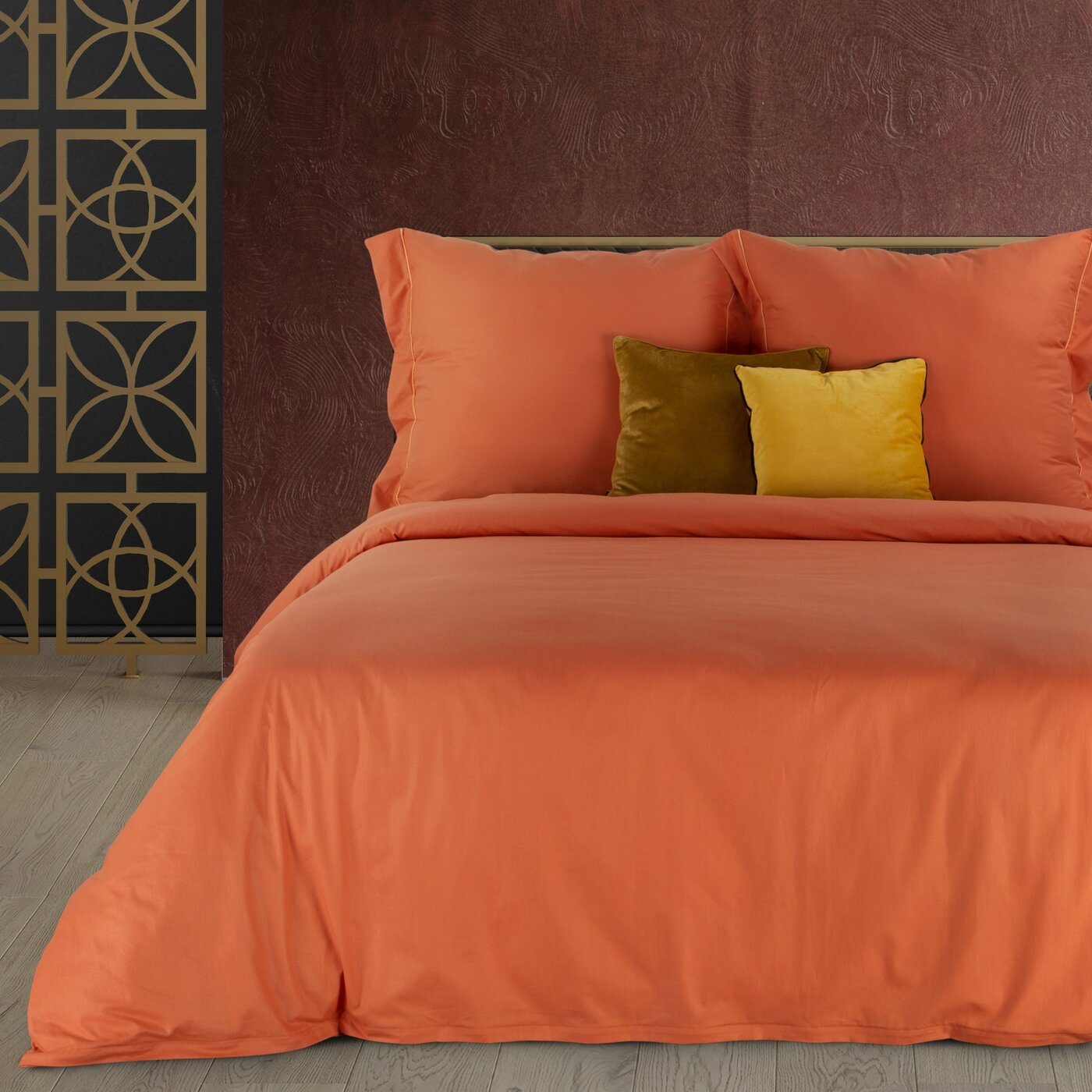 Lenjerie din bumbac cu margine decorativă și ornamente pe perne rosu TERRA COLLECTION  MOROCCO 2 Perdele de Poveste
