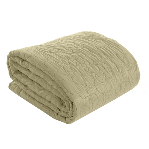 Cuvertură de Pat decorată cu model floral presat la cald crem Perdele de Poveste