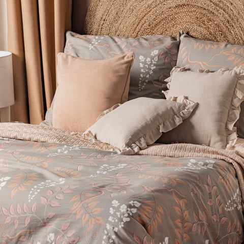 Lenjerie de pat din bumbac imprima măsliniu, maro deschis TERRA COLLECTION SEVILLE 3 Perdele de Poveste