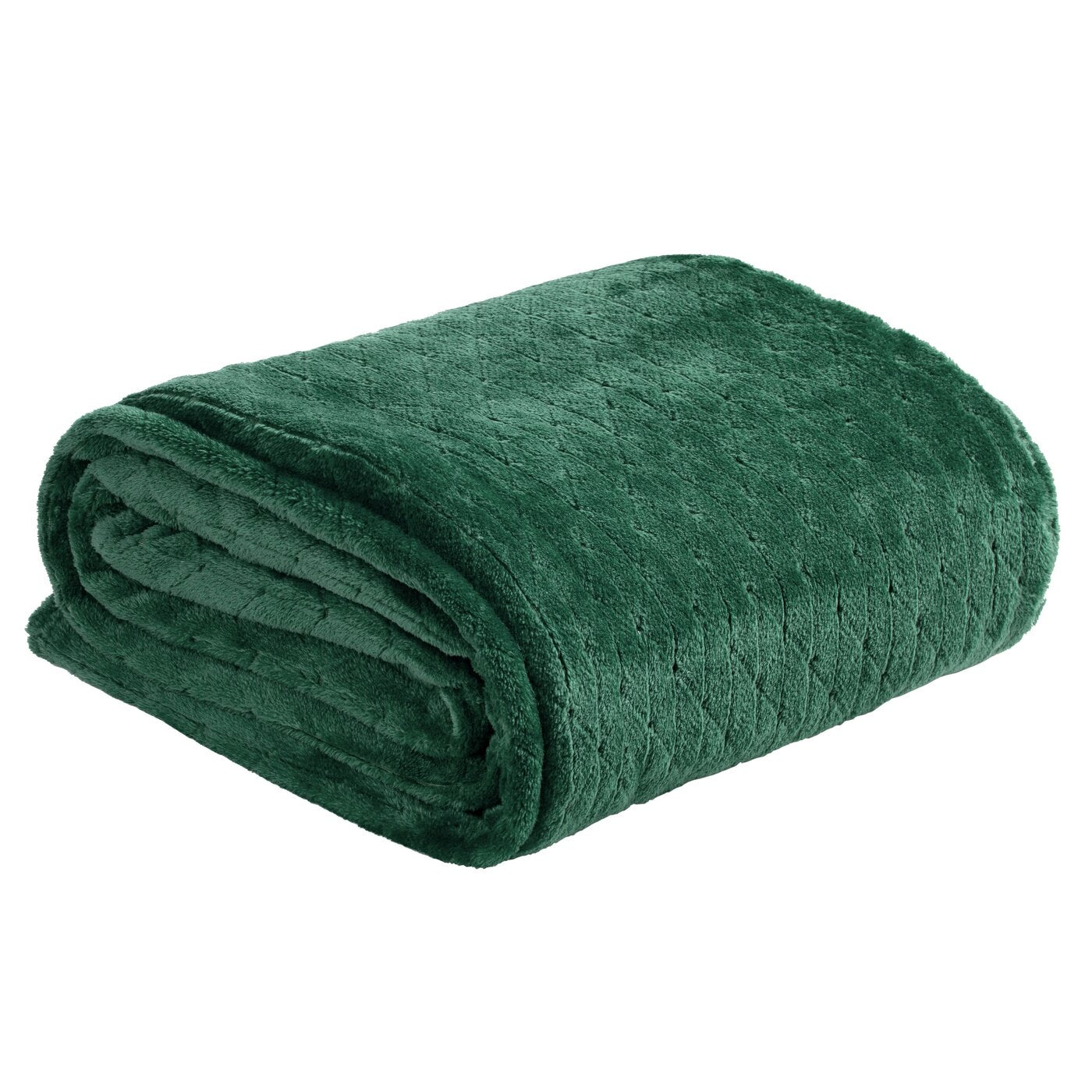 Pătură moale și plăcută la atingere, cu model în relief verde închis CINDY 4 Perdele de Poveste