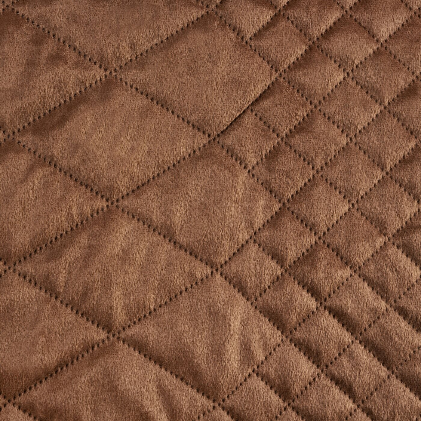 Cuvertură de pat din catifea, matlasată prin presare la cald în model geometric roșu cărămidă LUIZ 3 Perdele de Poveste