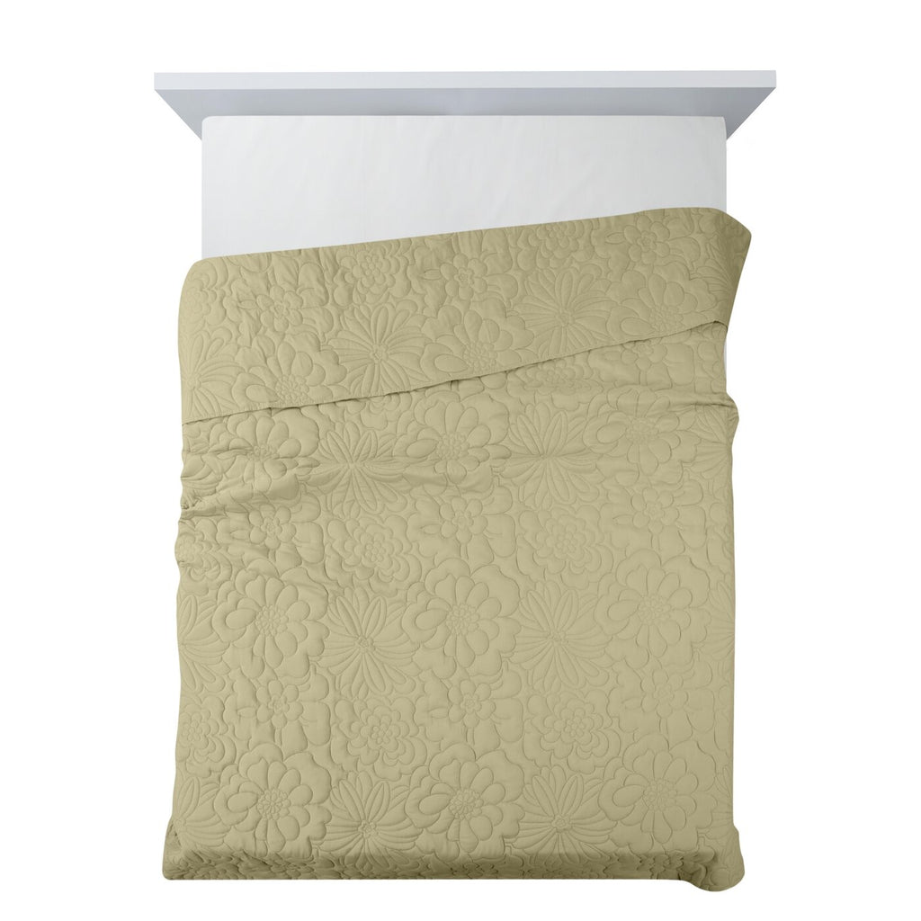 Cuvertură de Pat decorată cu model floral presat la cald crem Perdele de Poveste