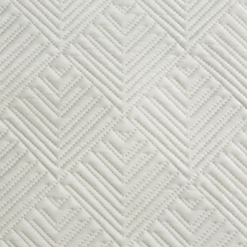 Cuvertură de Pat decorată cu matlasare presa la cald cu motiv geometric alb Colecția Limitată Blanca 2A Perdele de Poveste