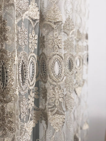 Perdea alba cu Broderie cod 2055 Perdele de Poveste