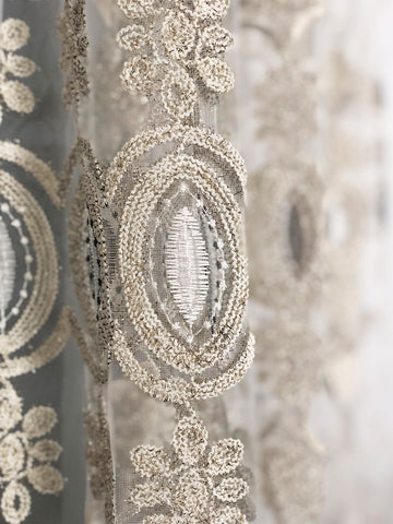 Perdea alba cu Broderie cod 2055 Perdele de Poveste