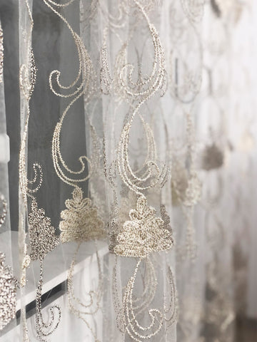 Perdea alba cu Broderie cod 2055 Perdele de Poveste